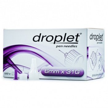 Голки для інсулінових шприц-ручок Droplet 8мм х 31G (100 шт.)