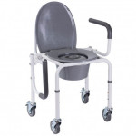 Стул-туалет на колесах с откидными подлокотниками, OSD-RB-2107DW