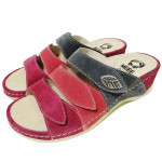 Женские кожаные шлепанцы VESUVIO RED 701-18.1