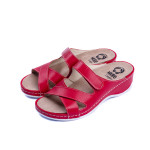 Женские кожаные шлепанцы NAPPA RED 782